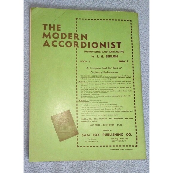 Sedlon Accordion Method Book 3-A by J H Sedlon 1950 Sheet Music - Picture 4 of 4